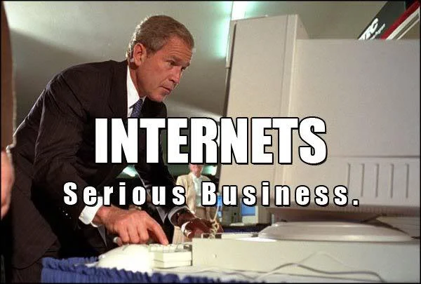 Internet culture's reaction to the 'Internets' quote.