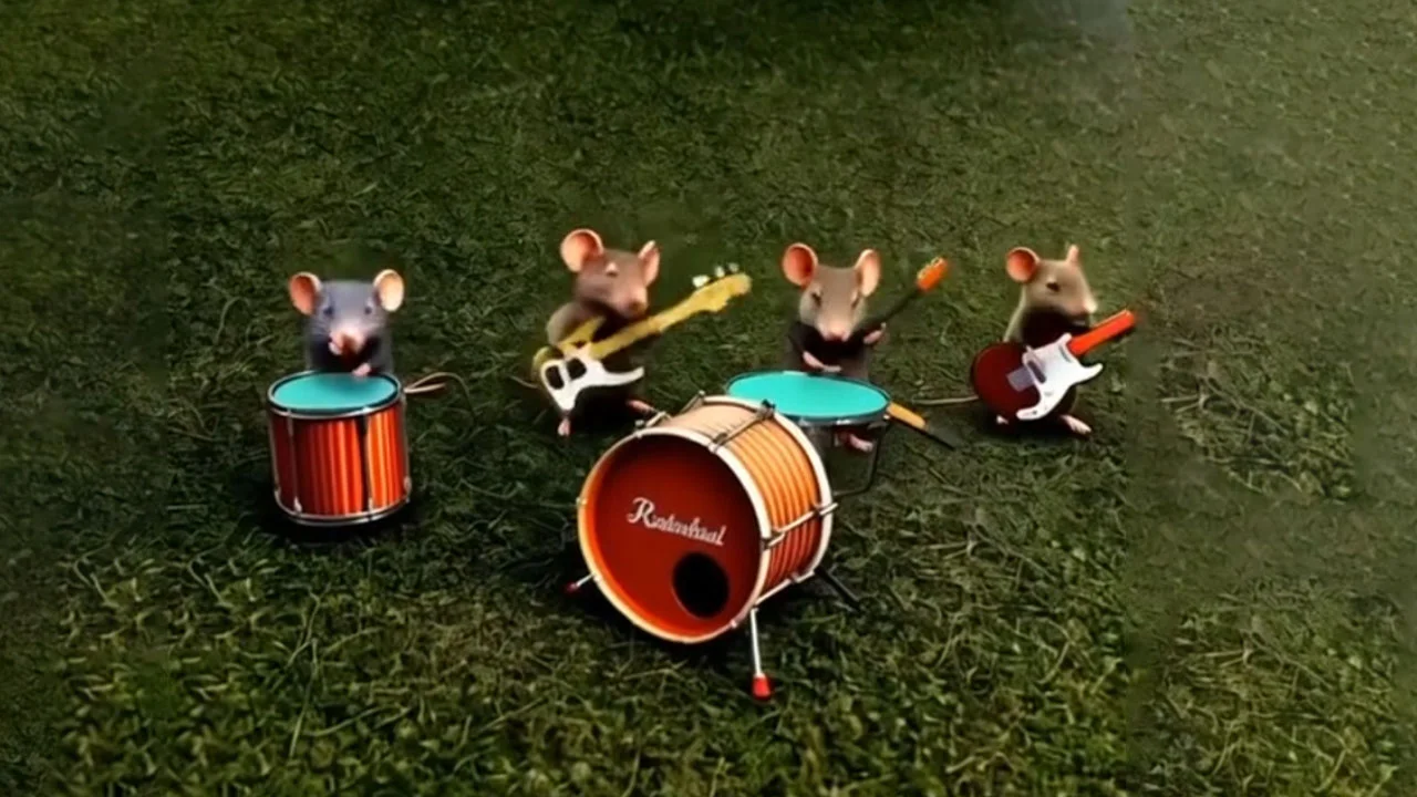 The band of talented mice from the viral TikTok video that became the source of the 'Interrupted by a Band of Talented Mice' meme.