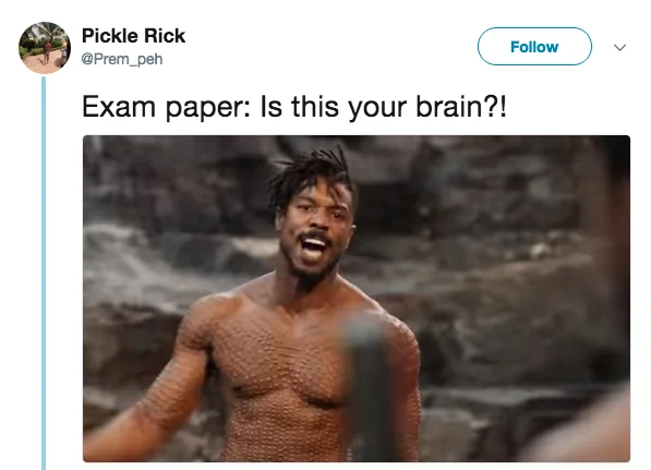 Academic stress humor variation.