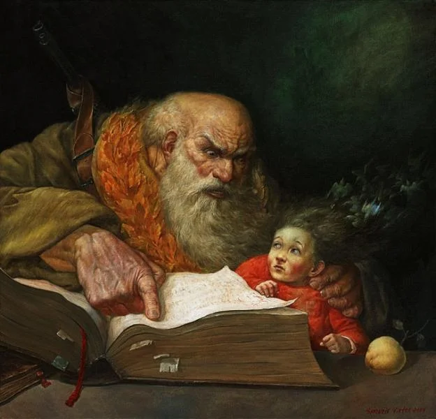 The original Sanyo Vintar painting used as the base image for the 'It Says You're Gay' meme.