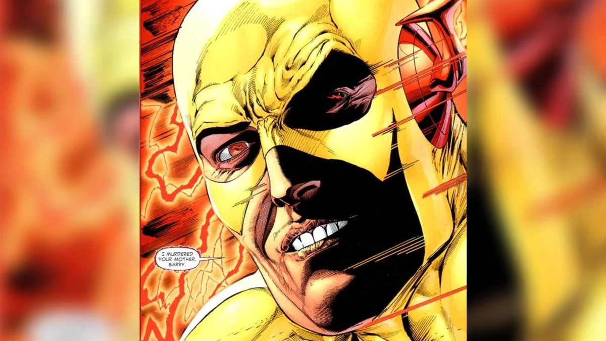 The iconic Reverse-Flash comic panel where Zoom confesses 'I murdered your mother, Barry,' the source line of the 'It Was Me, Barry' zoomposting meme.