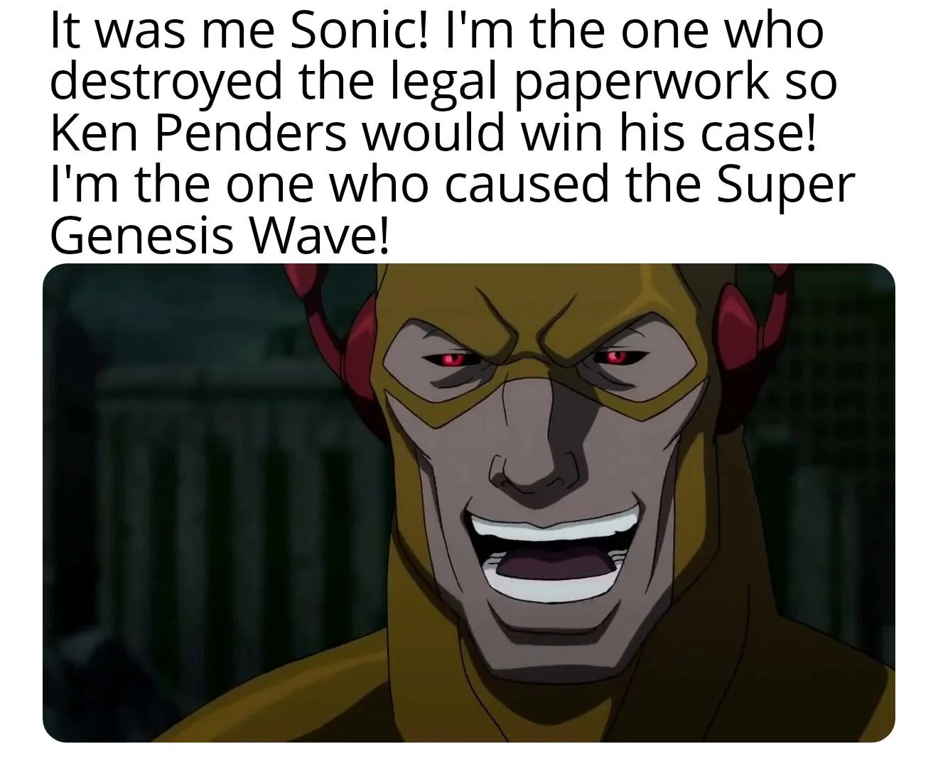 A zoomposting meme applying the 'It was me, Barry' format to niche fandom grievances like the end of the Super Best Friends Play YouTube channel.