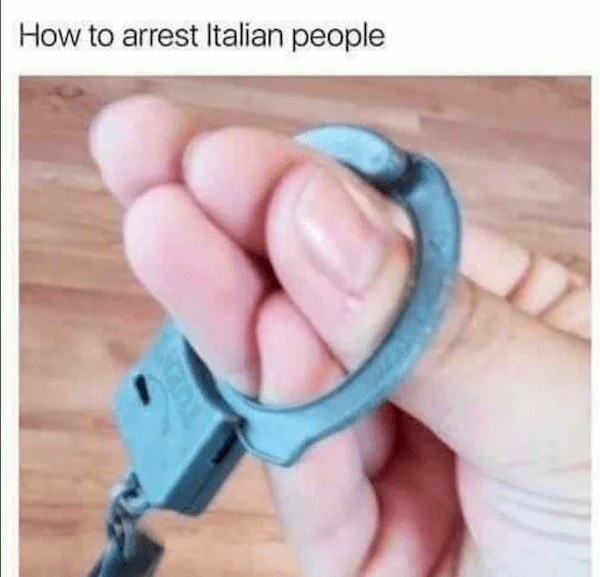 Humor about restraining Italian hands.
