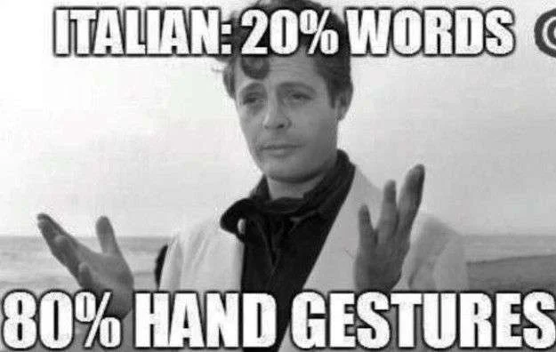 Stereotype of hand-based Italian communication.