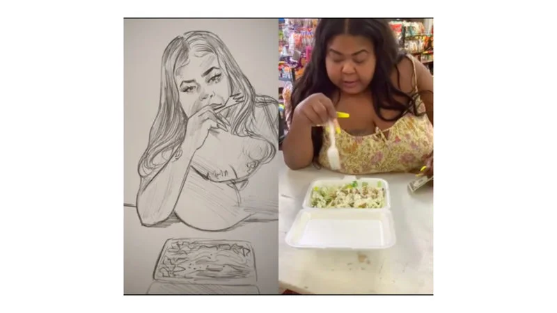 The iconic moment from viral TikTok video.