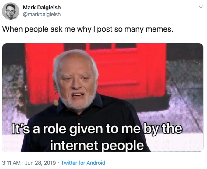 Twitter post featuring the memorable phrase.