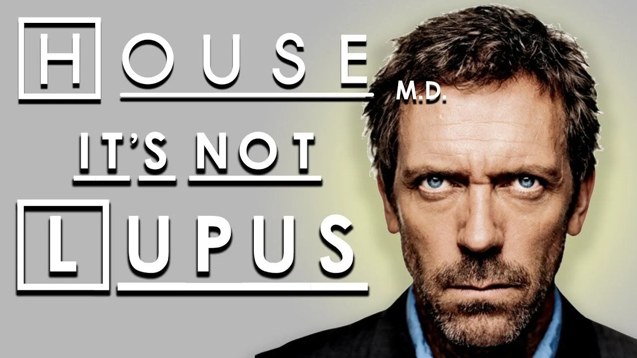 A House M.D. themed graphic pairing Dr. House's iconic scowl with the meme's signature catchphrase, 'It's Not Lupus.'