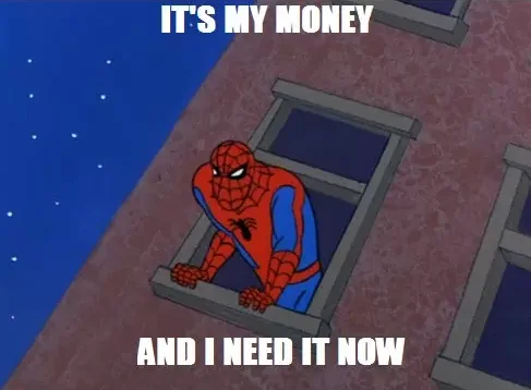 Spider-Man variant featuring the famous commercial phrase.