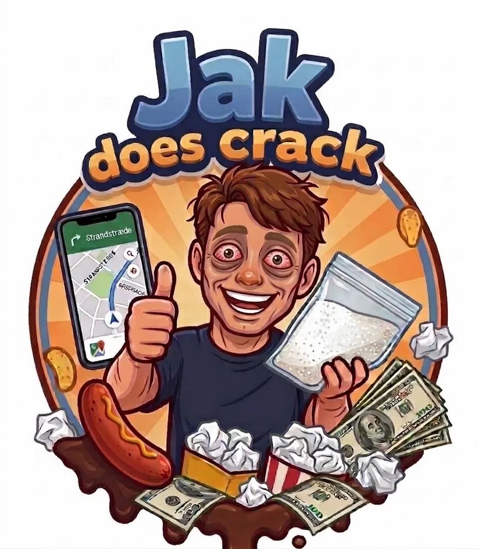 A 'Jak does crack' drug-themed parody variation of the logo, part of the wave of crude remixes the meme spawned.