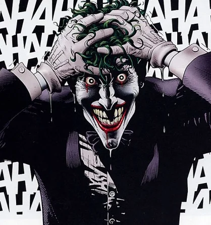 The classic 'Killing Joke' comic panel that Leto's Suicide Squad promo photo visually references, drawn by Brian Bolland.