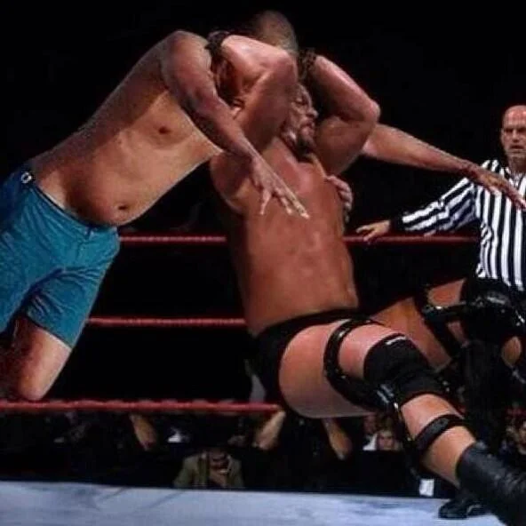 A photoshop that inserts Jay-Z into a WWE match, part of a run of Jay-Z 'shoop' image macros.