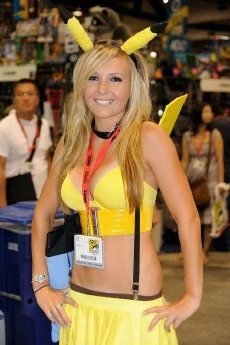 Jessica Nigri at San Diego Comic-Con in the Sexy Pikachu cosplay that launched her into internet fame.