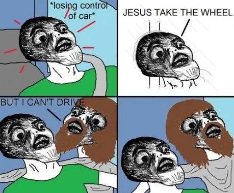 Multi-panel format capturing the meme's core absurdist humor.