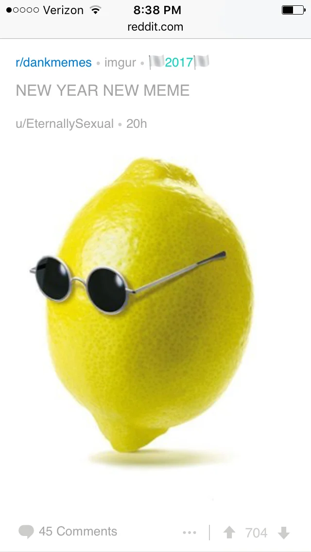 A 2017 r/dankmemes post declaring John Lemon the new meme of the year.