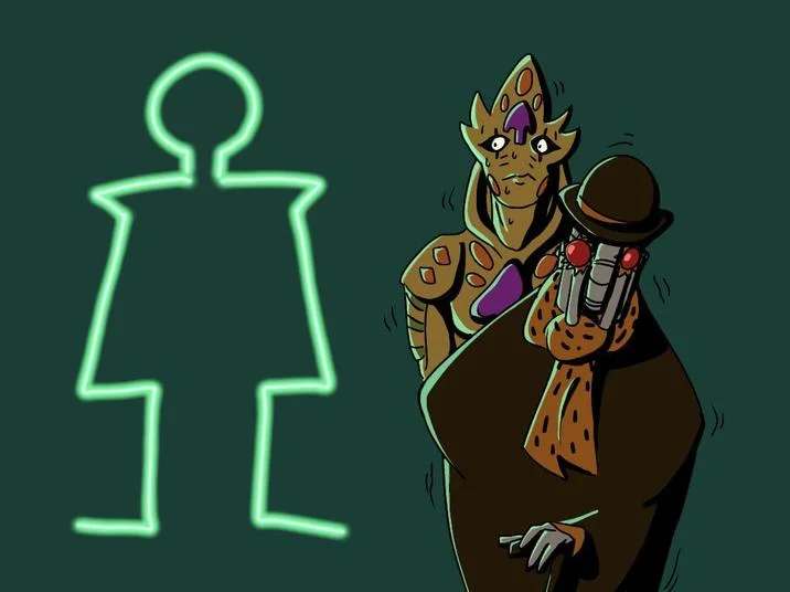 Stylized fan art pairing John Rod with a JoJo villain, echoing the classic 'stand and user' pose from the series.