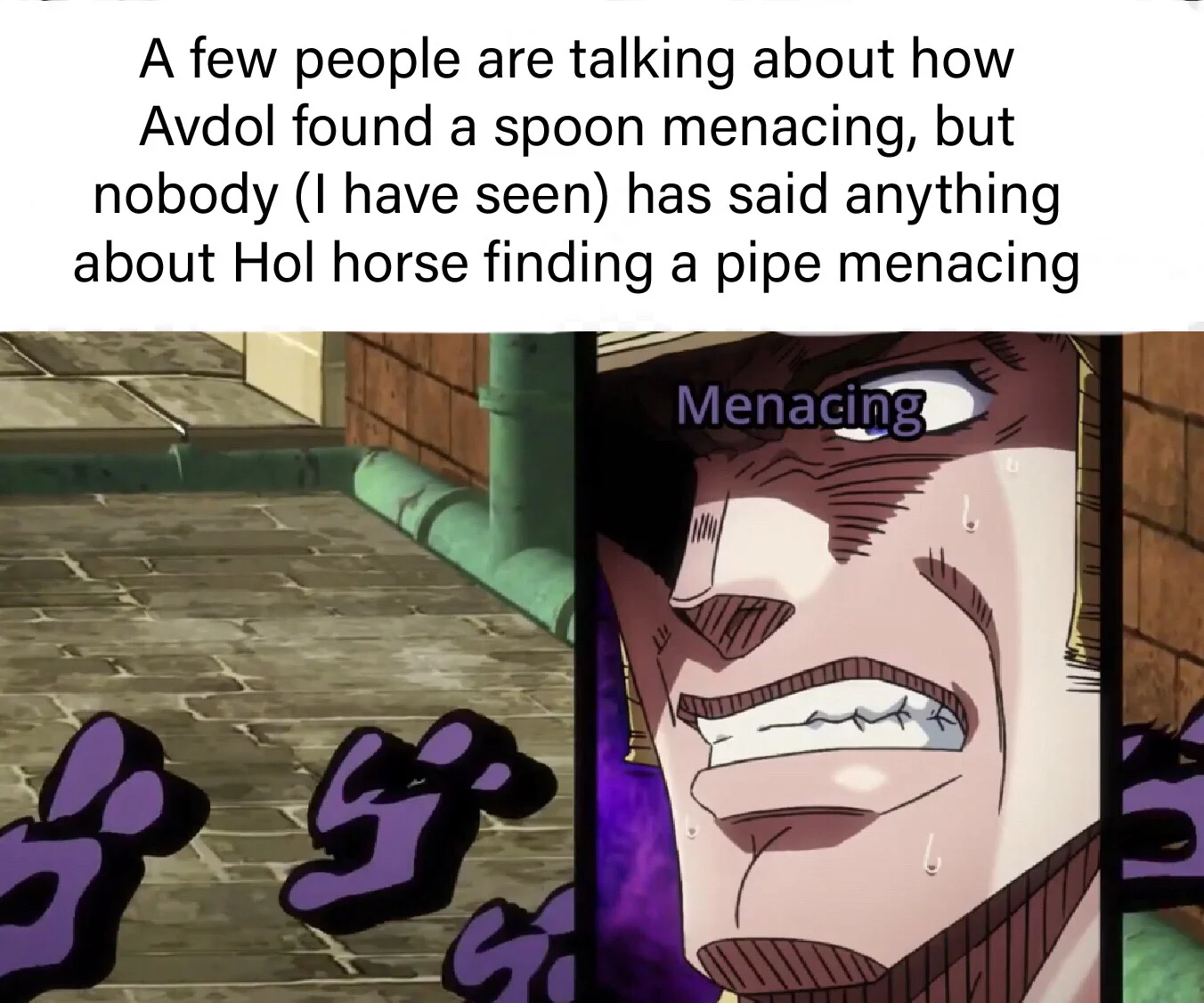 Multi-panel format with purple menacing symbols.
