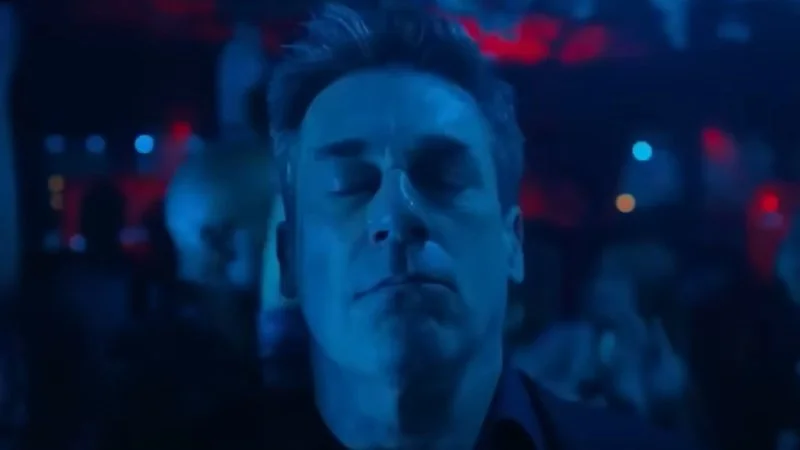 The atmospheric blue-lighting aesthetic defining the meme trend.