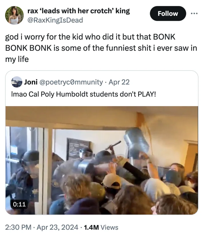 Twitter users amplified the water jug moment with viral commentary, helping the 'BONK BONK BONK' catchphrase spread beyond the original clip.