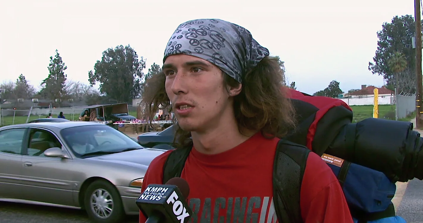 Kai during his viral February 2013 KMPH Fox News interview in Fresno, California, which launched him to internet fame.