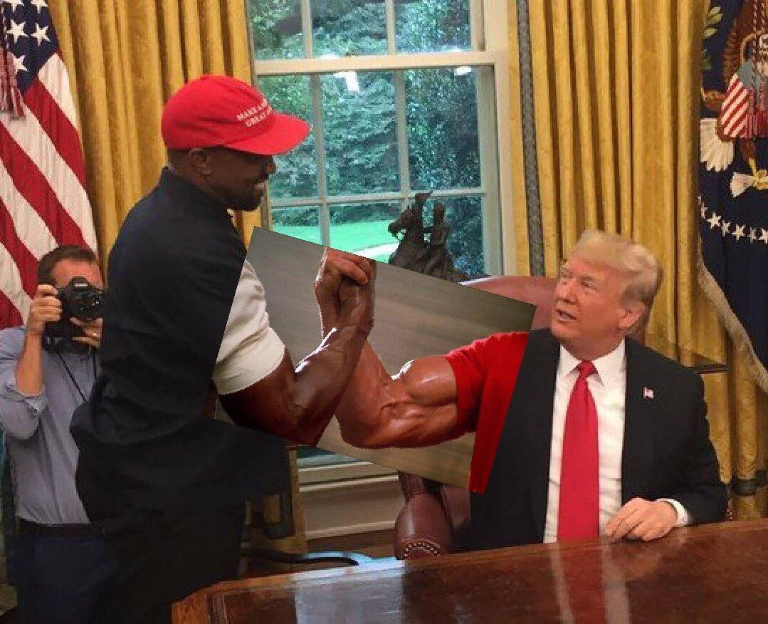 Kanye West meets with President Donald Trump in the Oval Office of the White House on October 11, 2018.