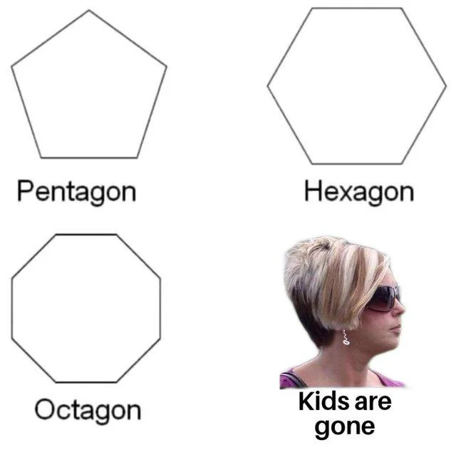 Geometry wordplay mashup of Karen divorce trope.