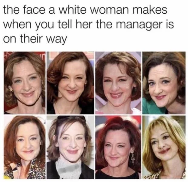 Widely shared Joan Cusack Karen satire example.