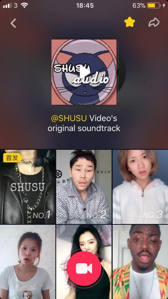 The Douyin soundtrack page for '@SHUSU Video's original soundtrack,' the audio behind the viral 'Karma is a Bitch' challenge.