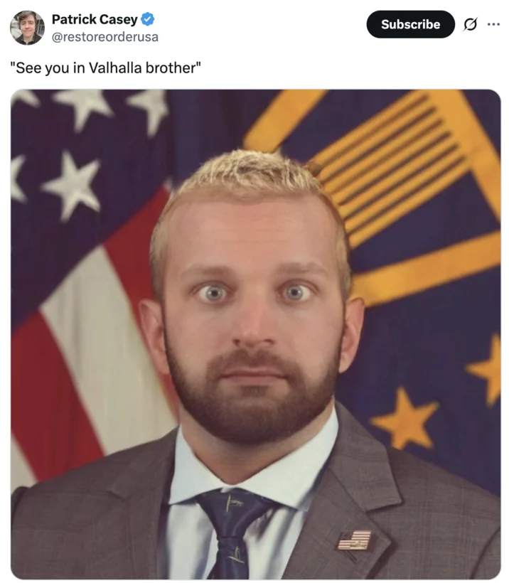 Response tweet using the Valhalla phrase.