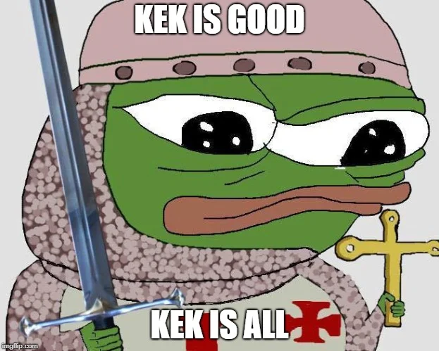 Absurdist late-night humor characteristic of Kek meme culture.