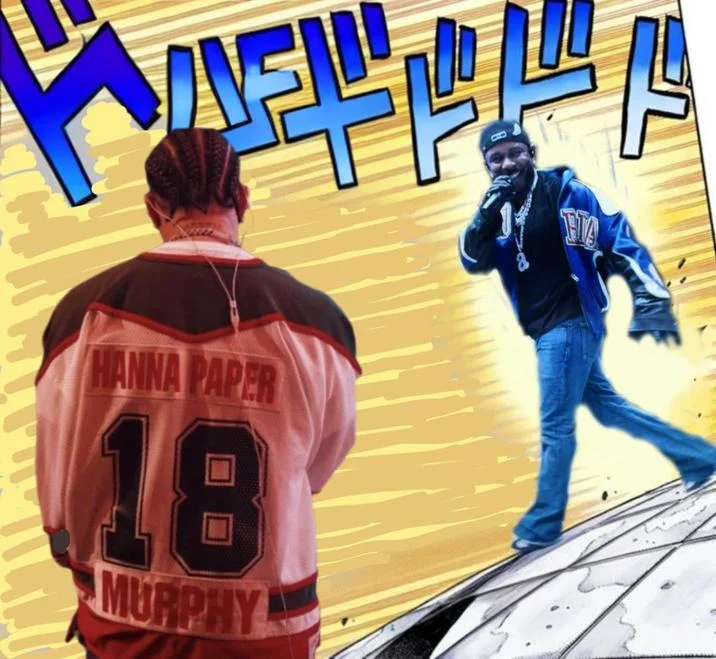 Anime-inspired artistic remix of the viral moment.