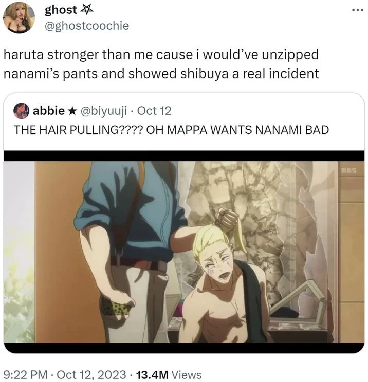 Viral fan reaction showcasing hornyposting that drove the meme.
