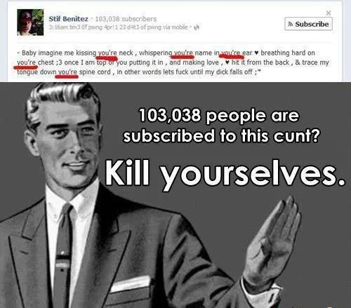 A reaction meme responding to a crude Facebook post riddled with grammatical mistakes.