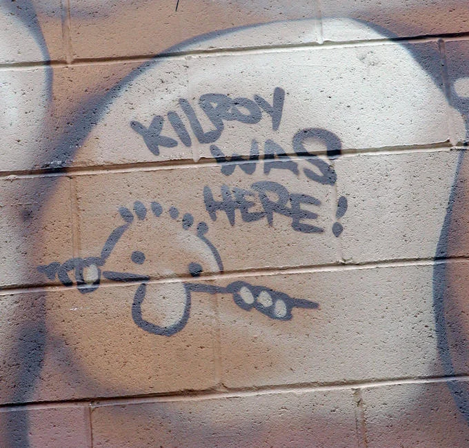 Urban street art representation of the classic meme.