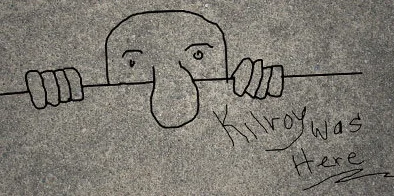 Media reference showing Kilroy in popular culture.