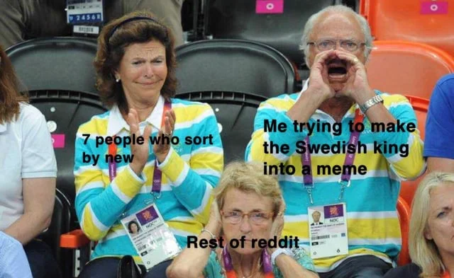 Labeled variation showing reactions to the meme's creation.