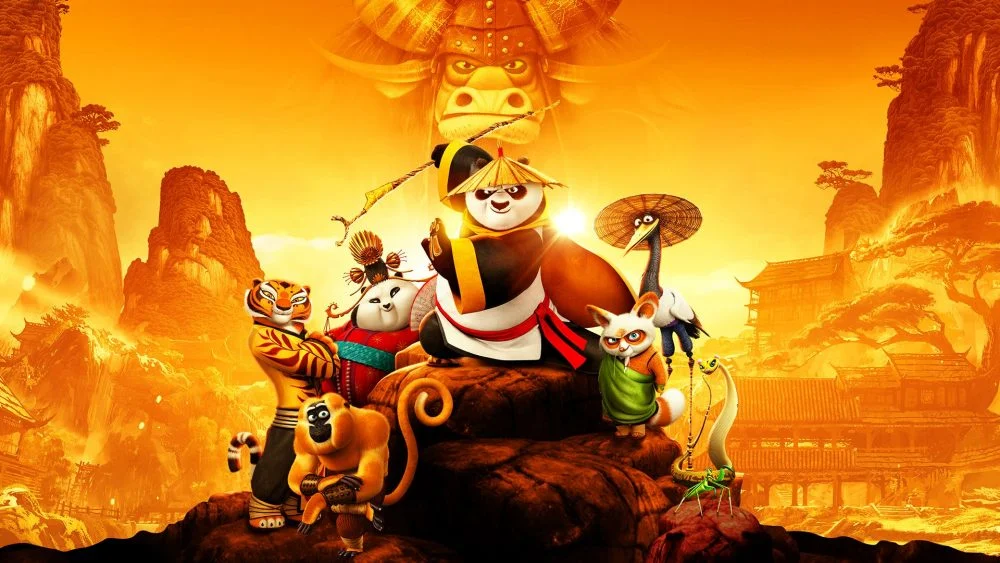 Official Kung Fu Panda 3 promotional key art featuring Po and the Furious Five.