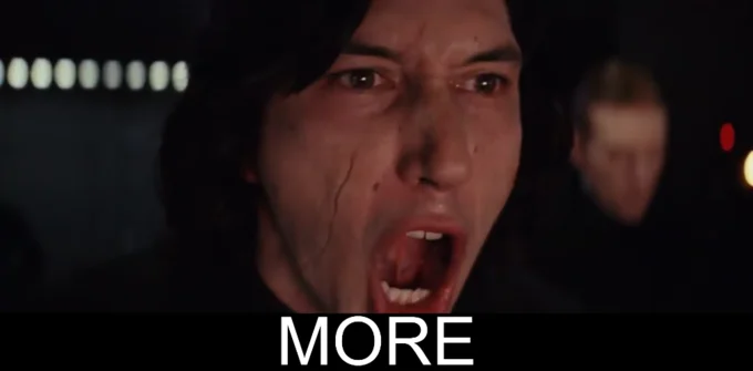 The demanding reaction format from The Last Jedi.