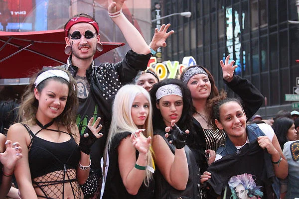 Devoted Lady Gaga fans, known as Little Monsters, gather in signature eccentric fashion.