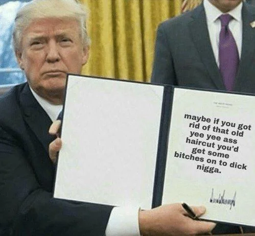 A Trump 'executive order' template meme repurposed to deliver Lamar's infamous roast.