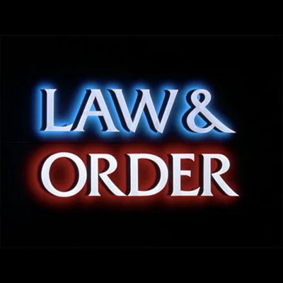 The official title card for the long-running NBC crime drama 'Law & Order.'