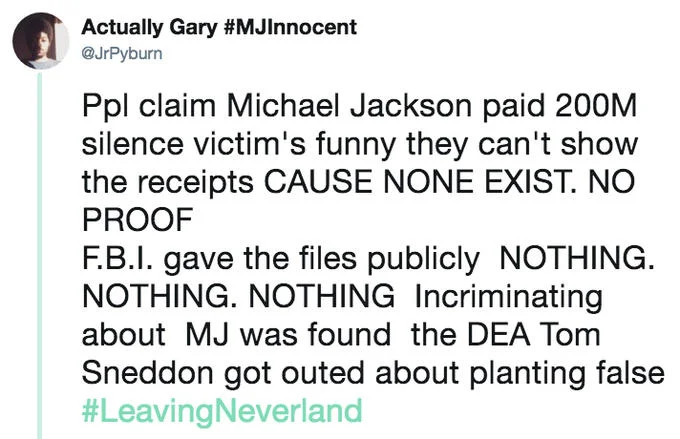Journalist Amy Kaufman's Twitter thread summarizing testimony from Safechuck and Robson in Leaving Neverland.
