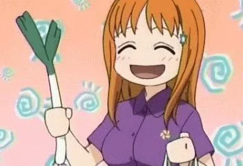 Canonical Leekspin character illustration with orange hair.