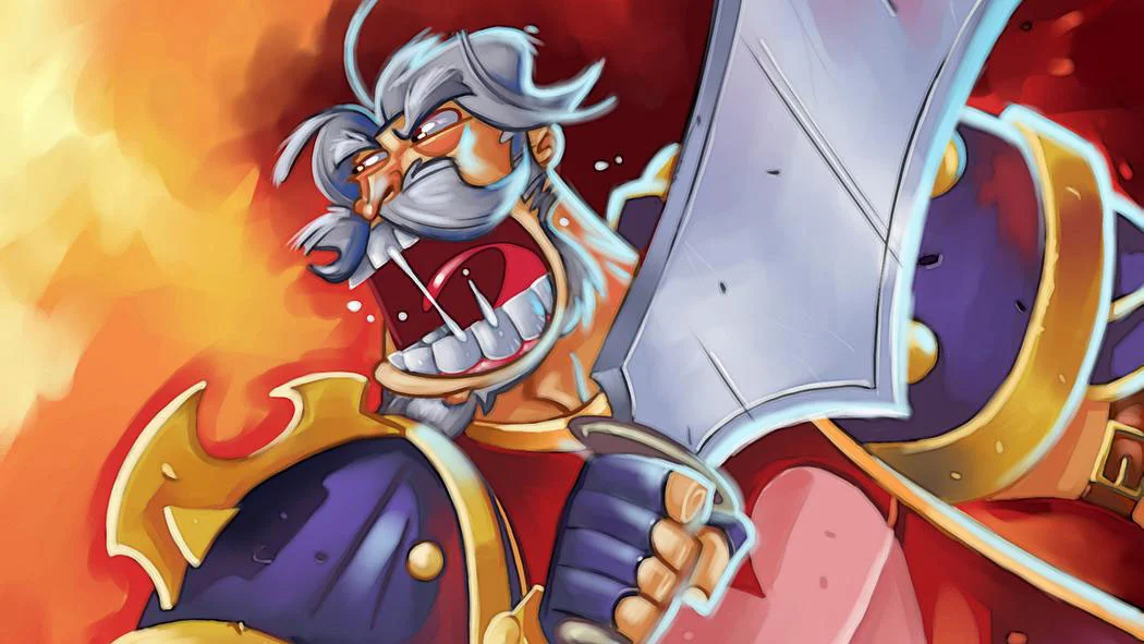 High-quality Leeroy Jenkins character portrait in golden armor.