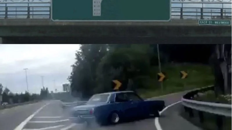 Minimal Left Exit 12 template emphasizing core highway imagery.