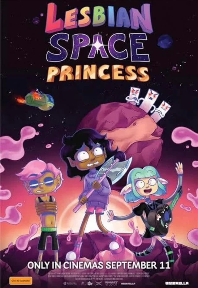 Official Australian theatrical release poster for the animated film Lesbian Space Princess.