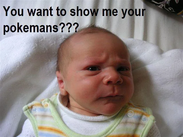 A reaction-image remix using a skeptical newborn to question the meme's iconic invitation.