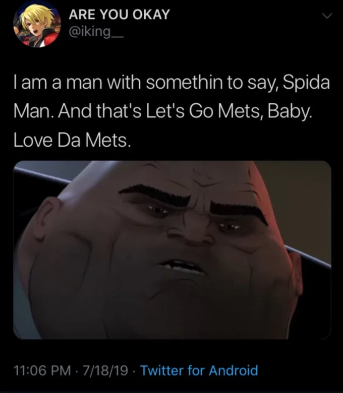 Meme pairing catchphrase with intense anime character.