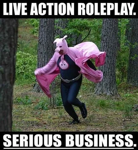 Anime-style dramatization of a 'Lightning Bolt!' spell cast, echoing the LARP meme's exaggerated combat magic.