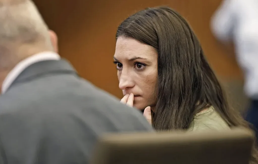 Lindsay Clancy pictured in the courtroom during proceedings related to her trial.