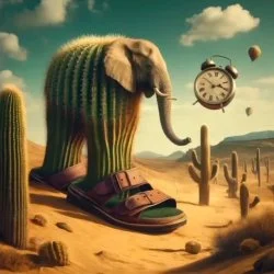 The iconic Lirili Larila character with surreal composition.